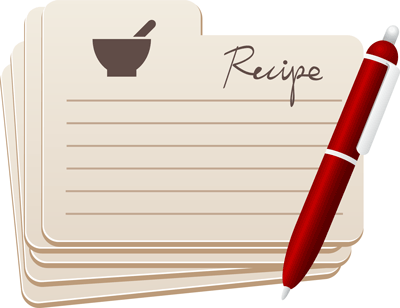 recipe card.
